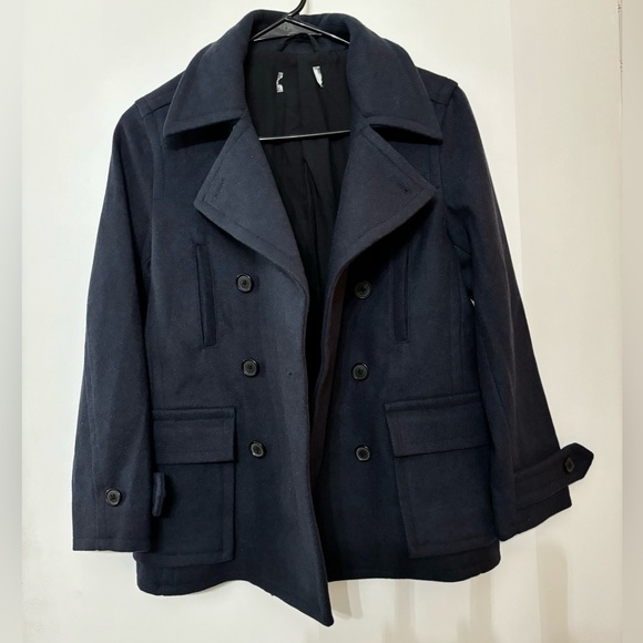 Vince Designer Kids Heavy Wool Double Breasted Coat Size Medium - Picture 2 of 15